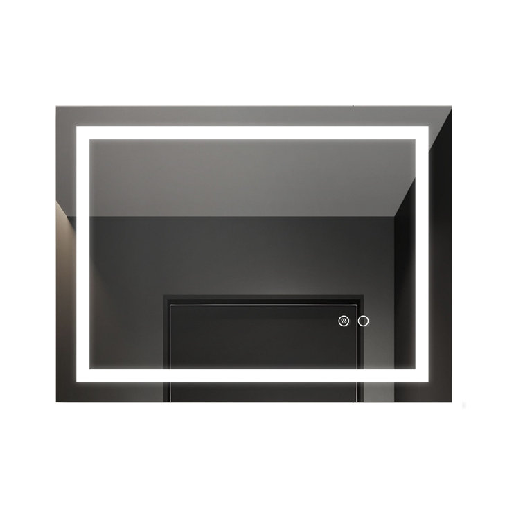 Wrought Studio Burghardt Rectangle LED Wall Mirror Wayfair